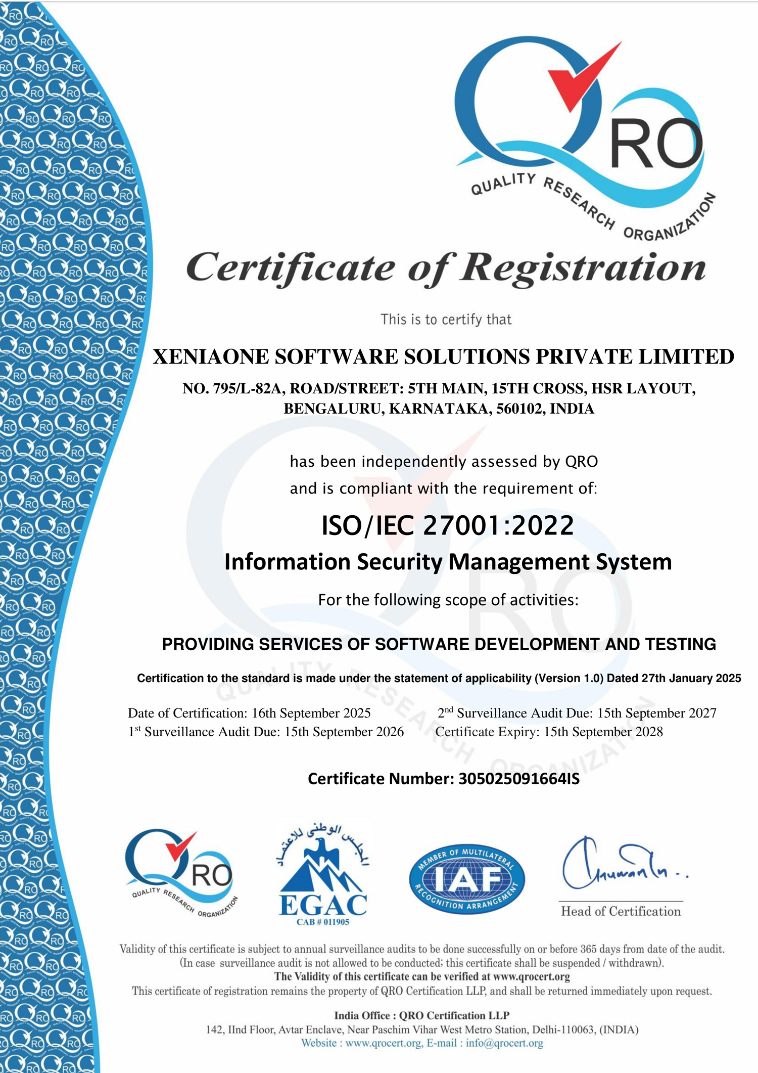 ISO/IEC 27001:2022 Certificate